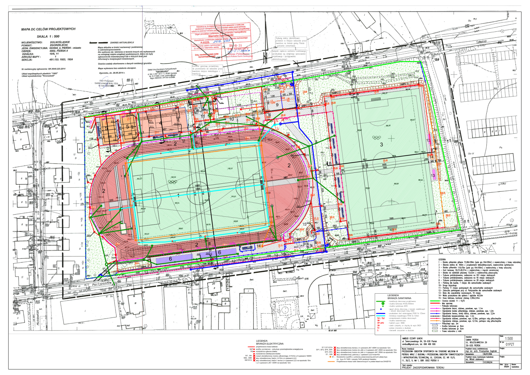 Modernizacja stadionu w Pieńsku: Zakres prac w I i II etapie